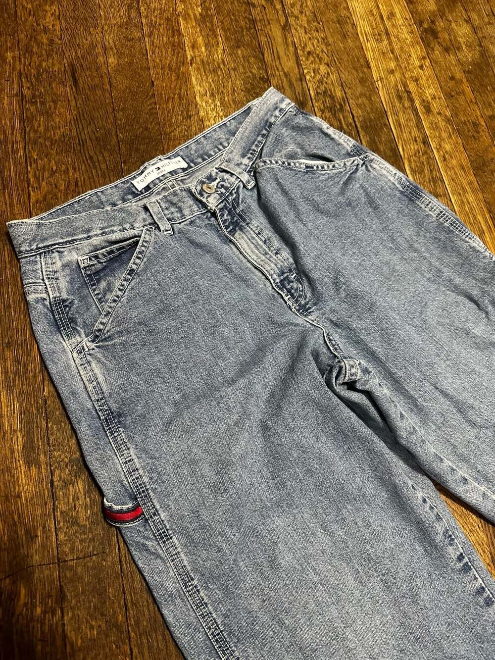 Vintage Y2K Tommy Hilfiger Carpenter Jeans Baggy Size 8 - Picture 2 of 13